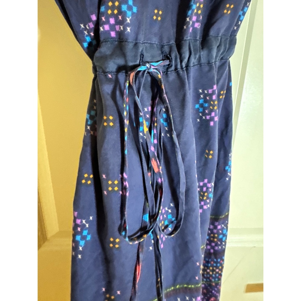 Johnny Was Womens Silk Paisley Print Drawstring Waist Midi Dress Size S - Picture 3 of 8